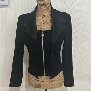 Vintage Gina K Chic Black Women's Cropped Jacket Made in USA